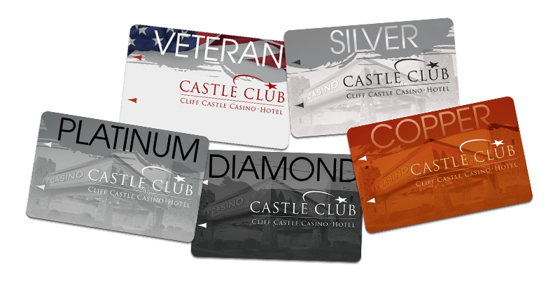 Casino membership cards in different tiers.