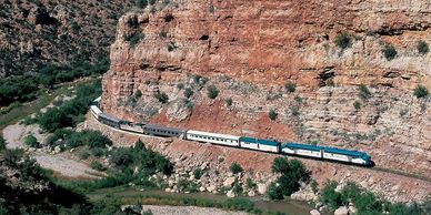 Verde Canyon Rail Road near Sedona Arizona offers grand views inaccessible without train.